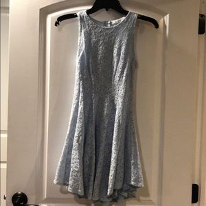 Sleeveless, light blue, mini dress